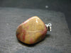 Rare Tumbled Brownish Pink Bustamite Silver Pendant with Attractive Pattern From South Africa - 1.2" - 7.61 Grams