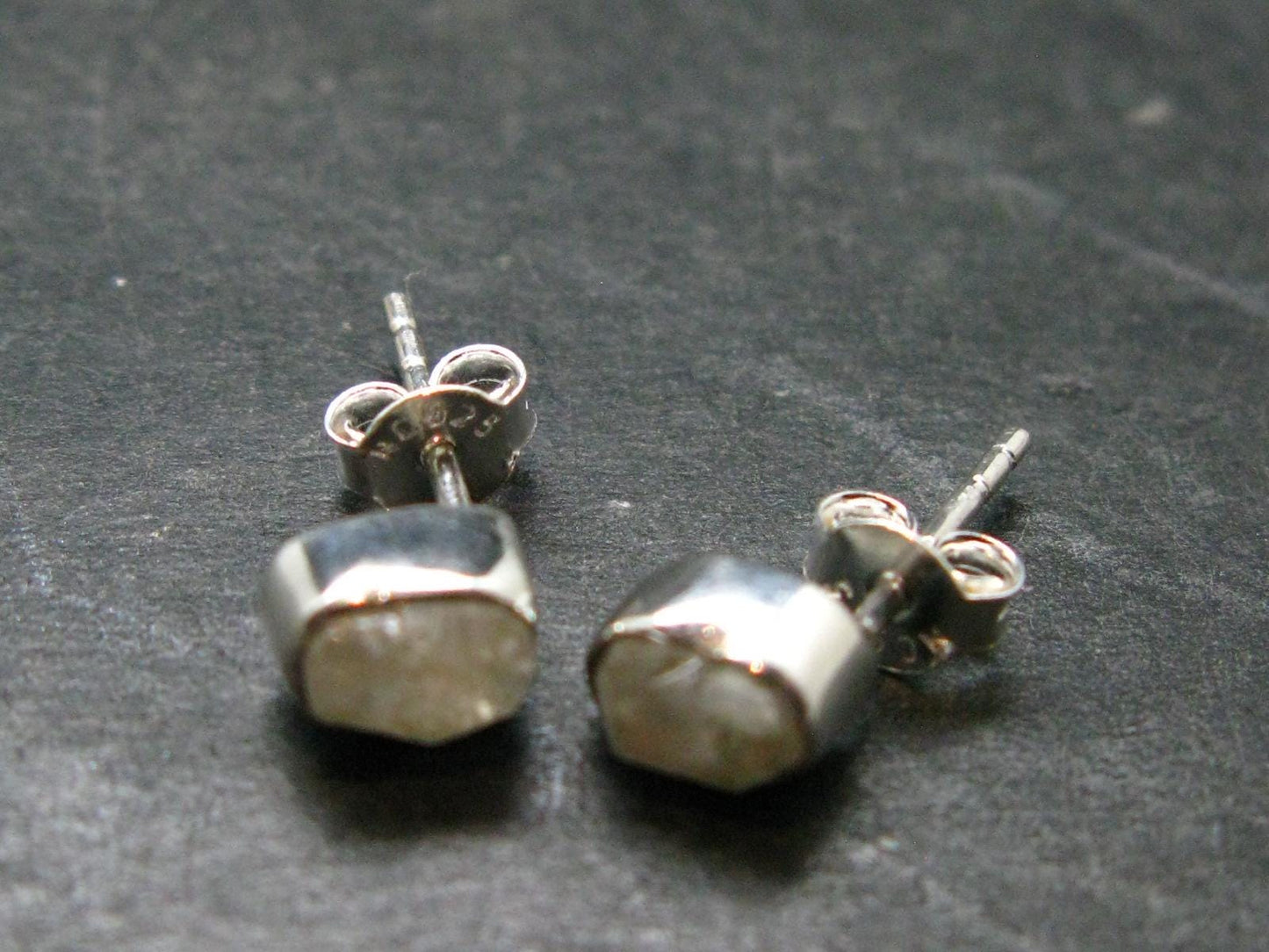 Phenakite Phenacite Stud Earrings Sterling Silver From Russia - 1.27 Grams