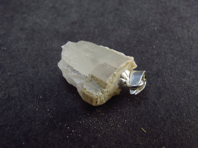 Rare Hambergite Crystal Silver Pendant From Afghanistan - 0.8" - 1.78 Grams