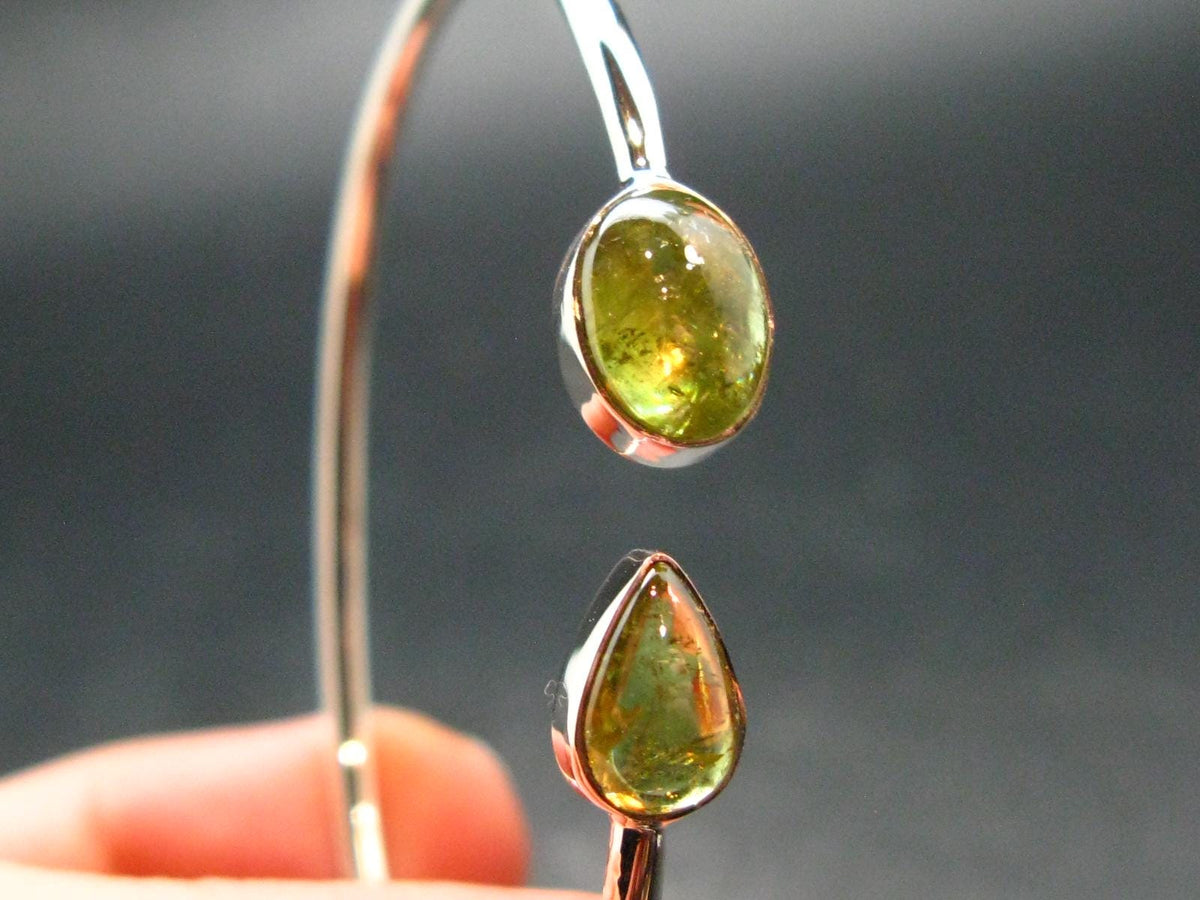 Titanite Sphene Sterling Silver Twister Bracelet - 5.22 Grams - Size Adjustable