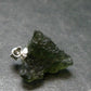 Moldavite Tektite Silver Pendant from Czech Republic - 0.8" - 1.58 Grams
