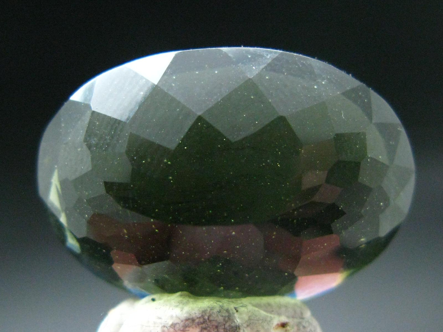 Moldavite Tektite Gem Cut Facetted Stone from Czech Republic - 19.50 Carats - 23x17mm