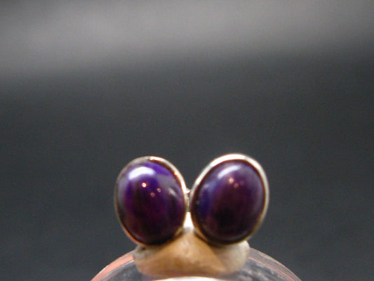 Sugilite Silver Stud Earrings From South Africa - 0.3" - 2.29 Grams