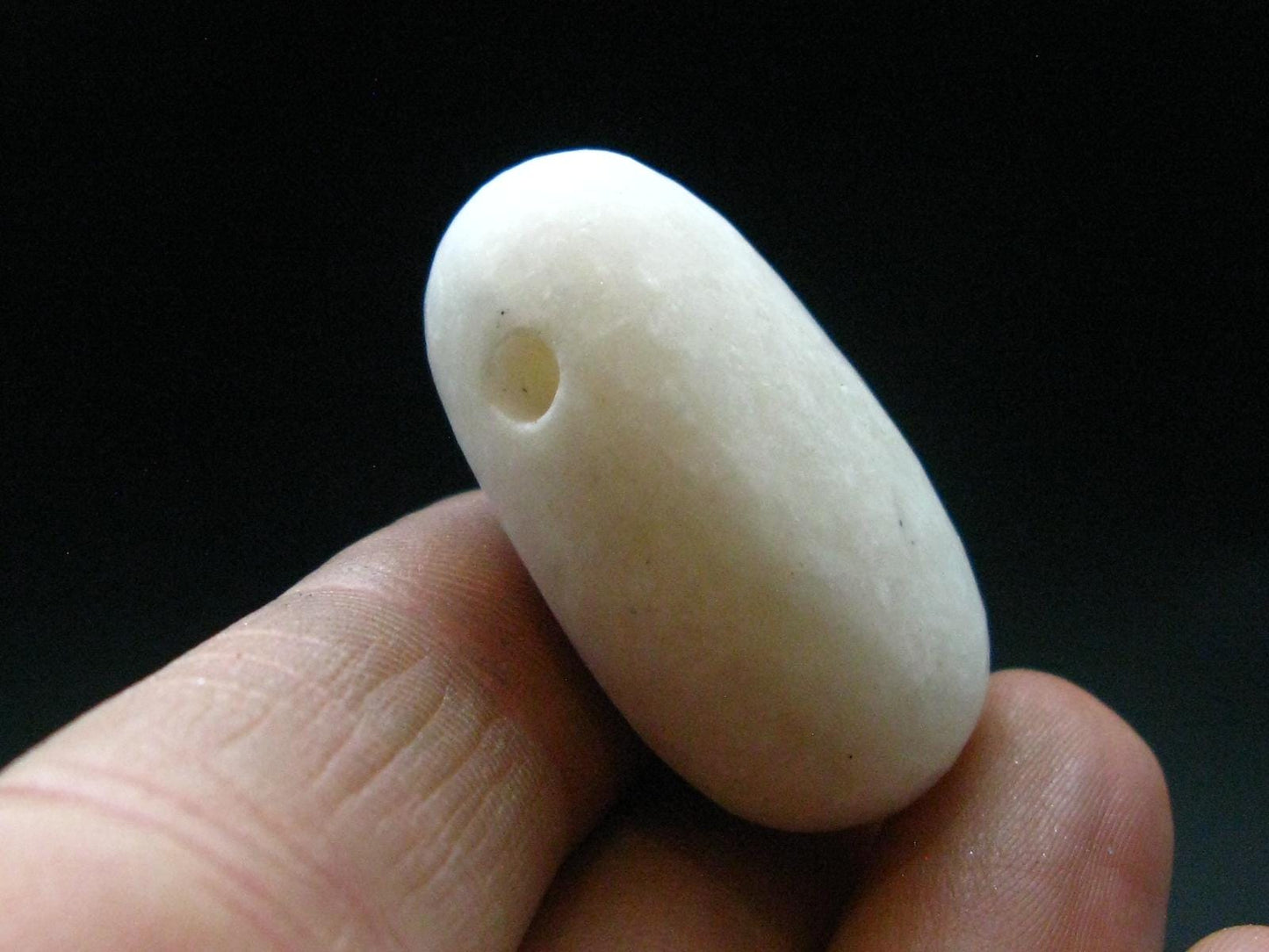 Rare White Barite Metal Free Pendant From Norway - 1.2" - 22.12 Grams