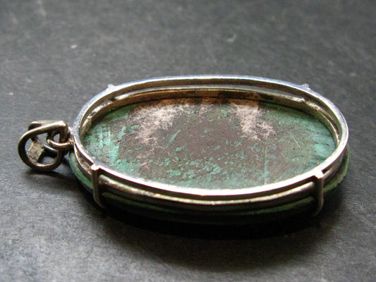 Queen of Green!! Genuine Vivid Vibrant Green Malachite Sterling Silver Pendant - 2.3" - 30.0 Grams