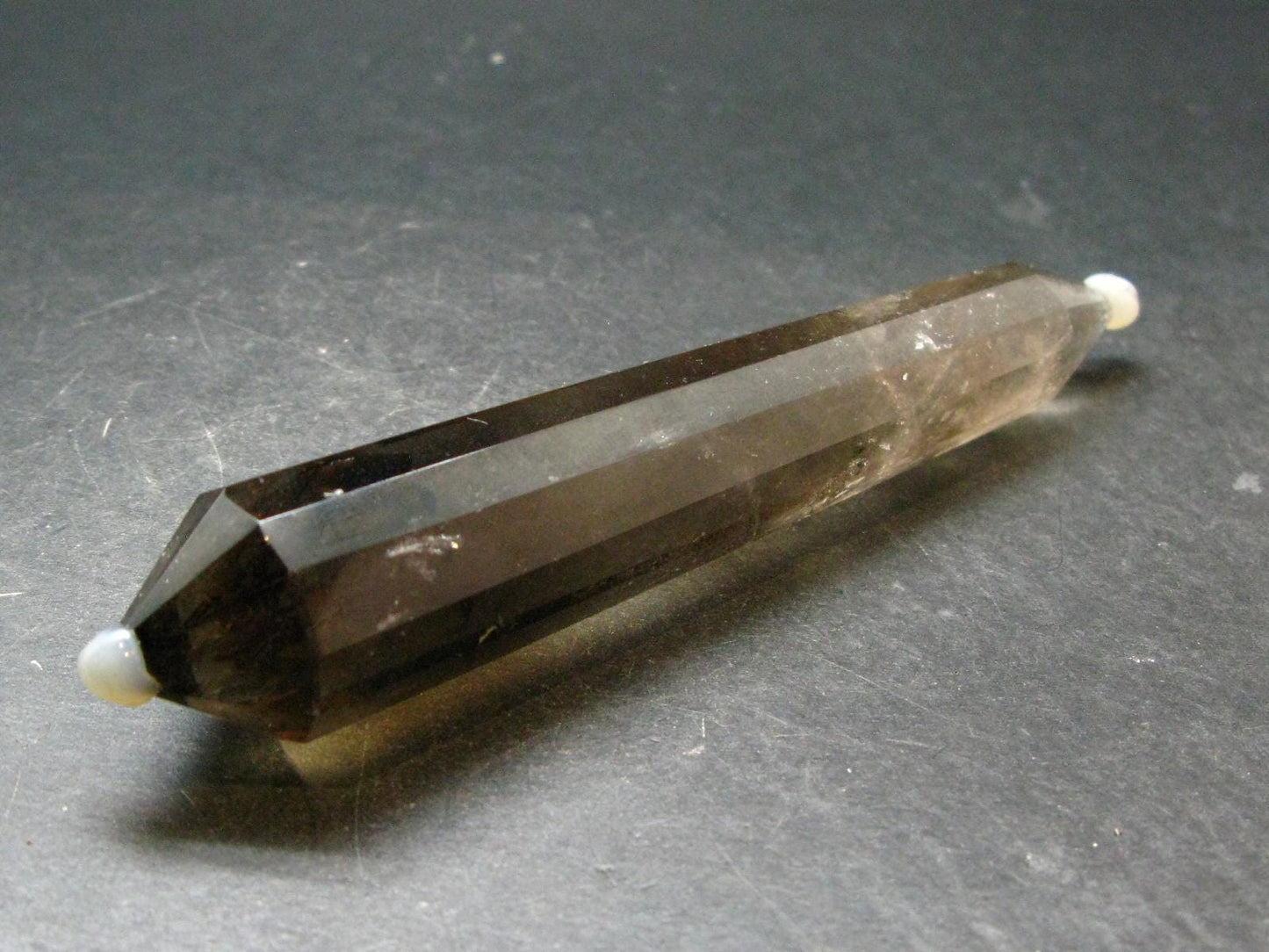 Perfect 12 Sided Smoky Quartz Vogel Crystal Healing Wand - 4.7"