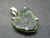 Gem Moldavite Tektite SS Pendant Heart From Czech Republic - 1.1" - 4.44 Grams