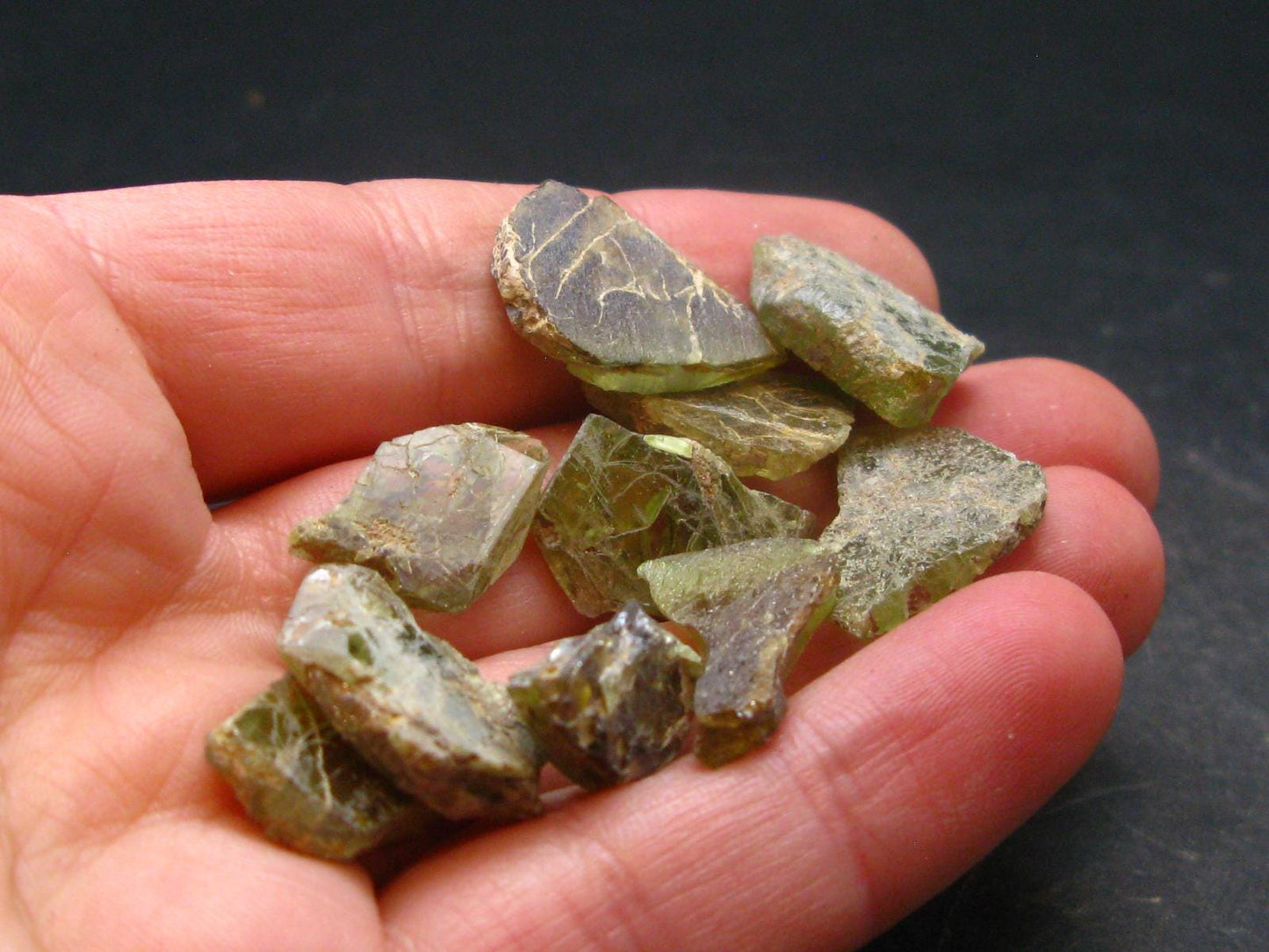 Lot of 10 Titanite Sphene Crystals From Brazil - 14.49 Grams