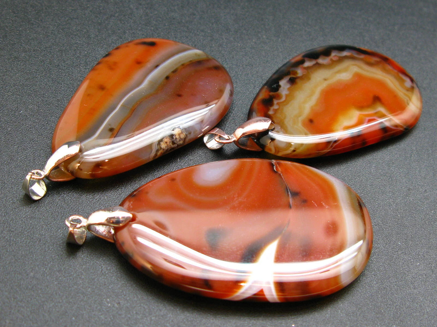 Natural Carnelian Agate Pendant From Madagascar - 1.4"