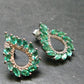 Gem Emerald Faceted Silver Earrings From Colombia - 3.40 Grams Total