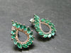 Gem Emerald Faceted Silver Earrings From Colombia - 3.40 Grams Total