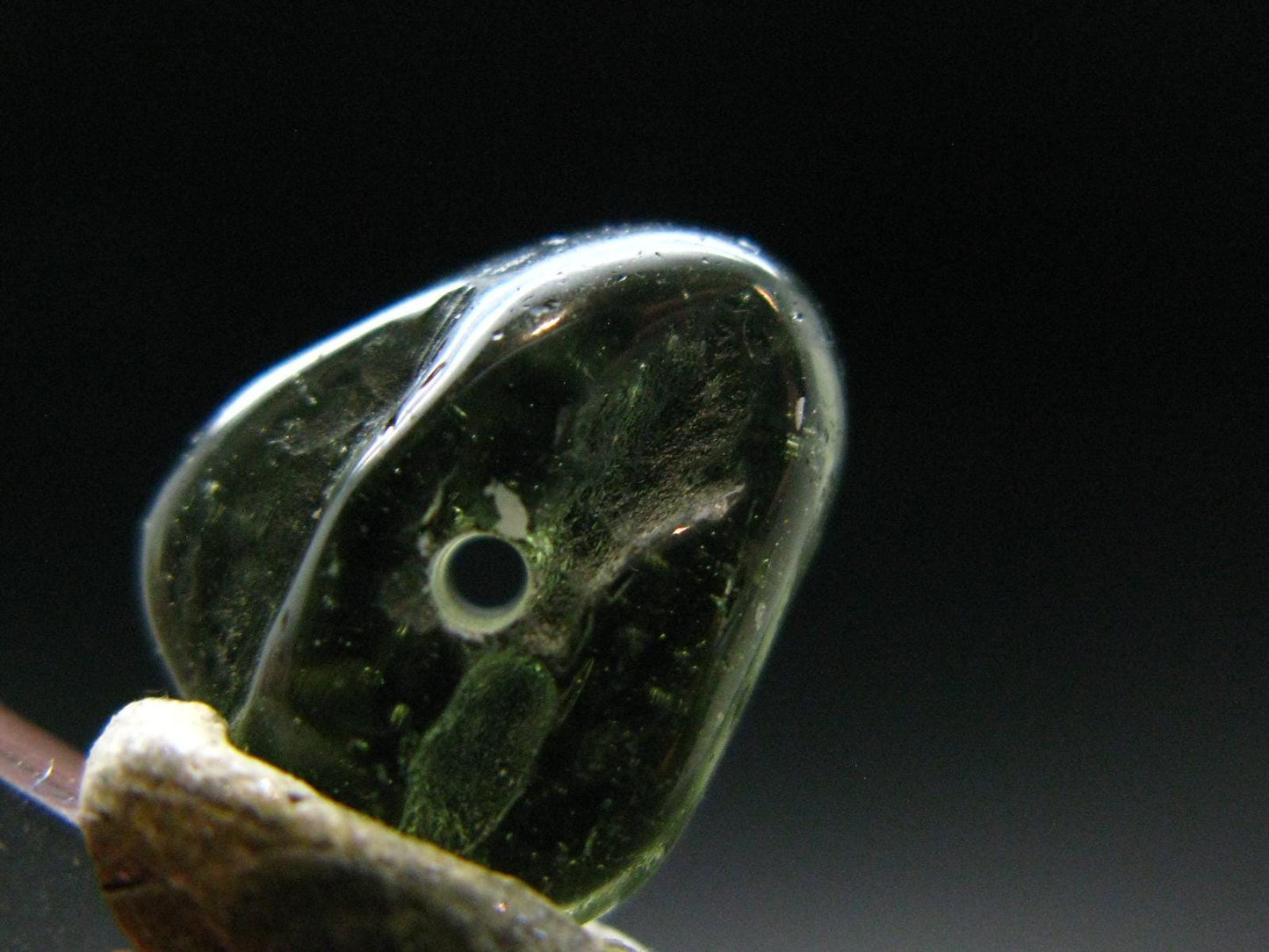 Moldavite Tektite Tumbled Bead from Czech Republic - 12 mm - 5.30 Carats
