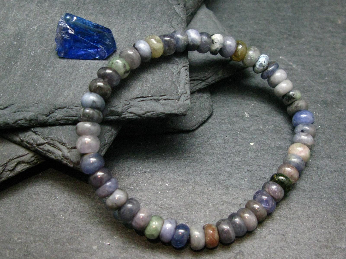 Tanzanite Genuine Bracelet ~ 7 Inches ~ 7mm Rondelle Beads