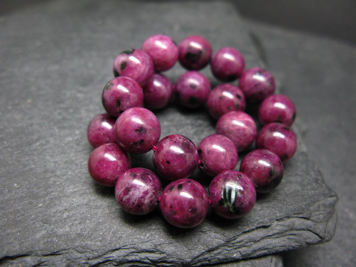 Ruby Genuine Bracelet ~ 7 Inches ~ 8mm Round Beads
