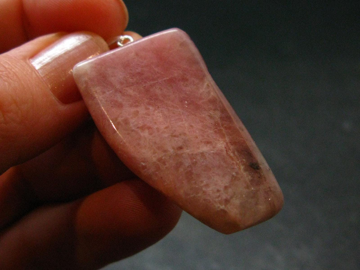 Pink Petalite Silver Pendant from Canada - 1.8" - 8.88 Grams