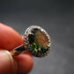 Moldavite Sterling Silver Ring From Czech Republic - Size 7.5 - 3.41 Grams
