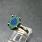 Natural Raw Deep Blue Azurite with Green Malachite Silver Ring From Mexico - Size 7 - 2.72 Grams