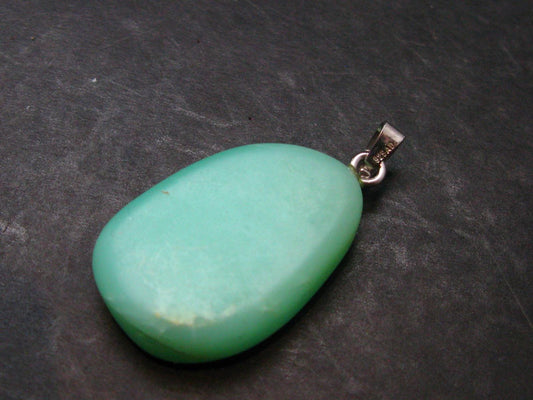 Chrysoprase Silver Pendant From Australia - 1.5" - 7.33 Grams