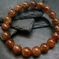 Red Rutilated Quartz Genuine Bracelet ~ 7 Inches ~ 11mm Round Beads