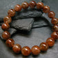 Red Rutilated Quartz Genuine Bracelet ~ 7 Inches ~ 11mm Round Beads