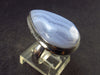 Gem of Ecology!! Natural Soft Blue Lace Agate Holly Agate Silver Ring from Namibia - 7.7 Grams - Size 8