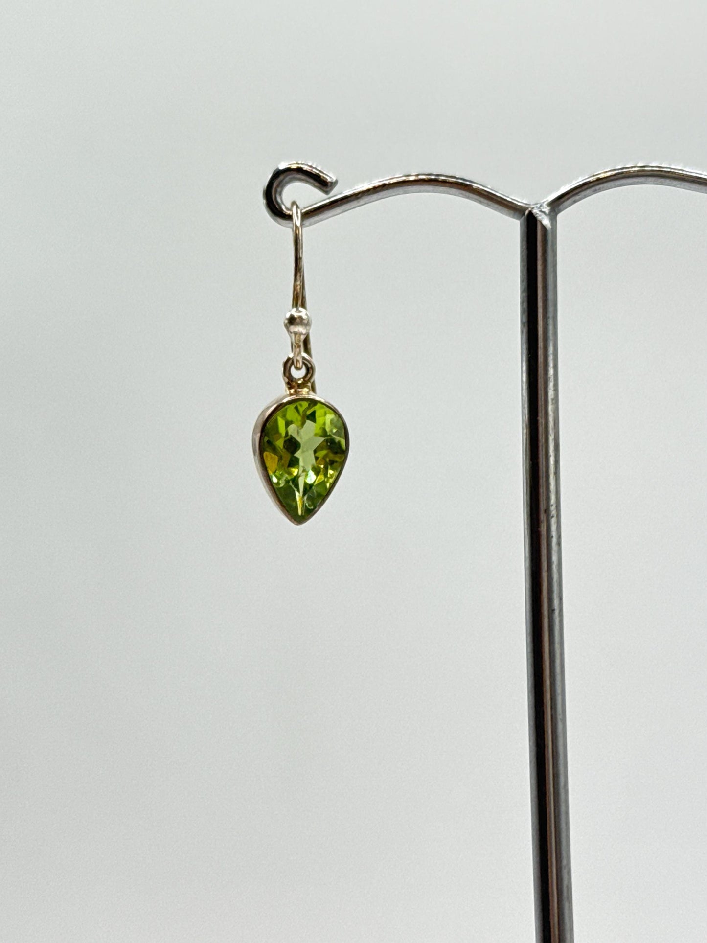 Peridot Teardrop Dangle Earrings | Sterling Silver August Birthstone