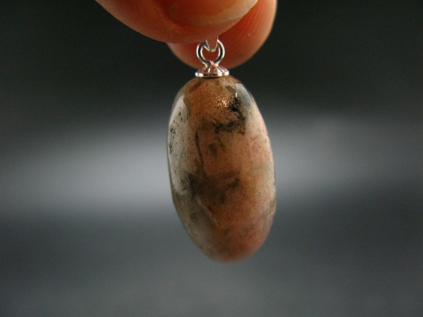 Rare Pink Tugtupite Sterling Silver Pendant From Greenland - 1.1" - 4.13 Grams