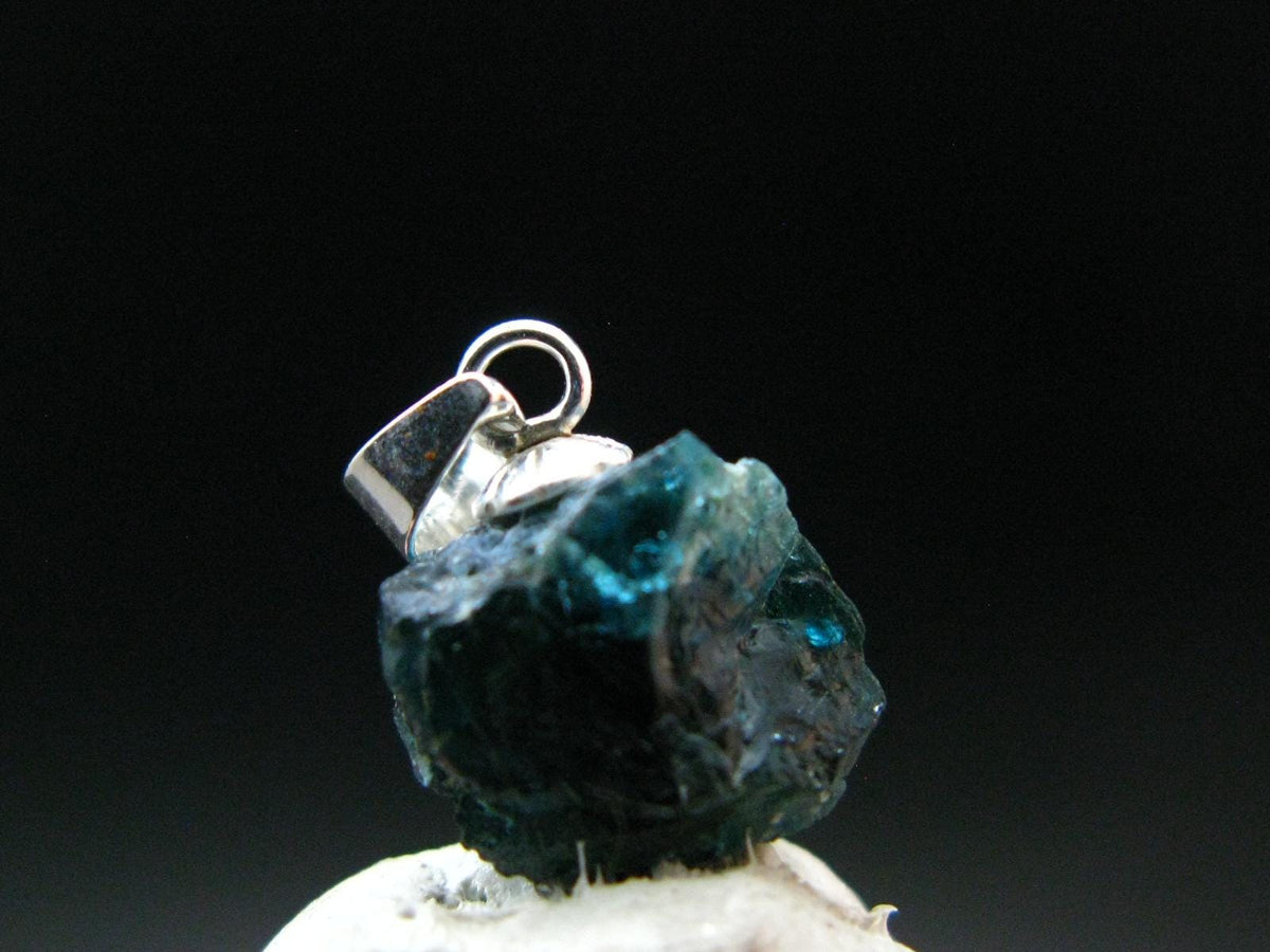 Blue Lazulite Silver Pendant From Pakistan - 0.6" - 1.18 Grams
