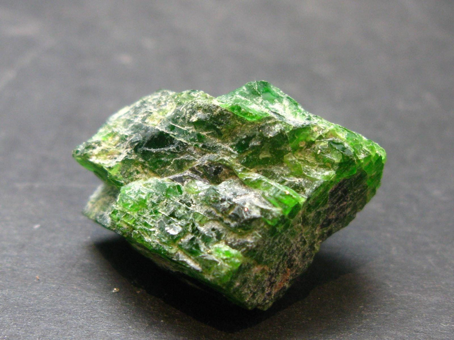 Gemmy Raw Natural Intense Forest Green Chrome Diopside Raw Piecet from Russia - 0.9"
