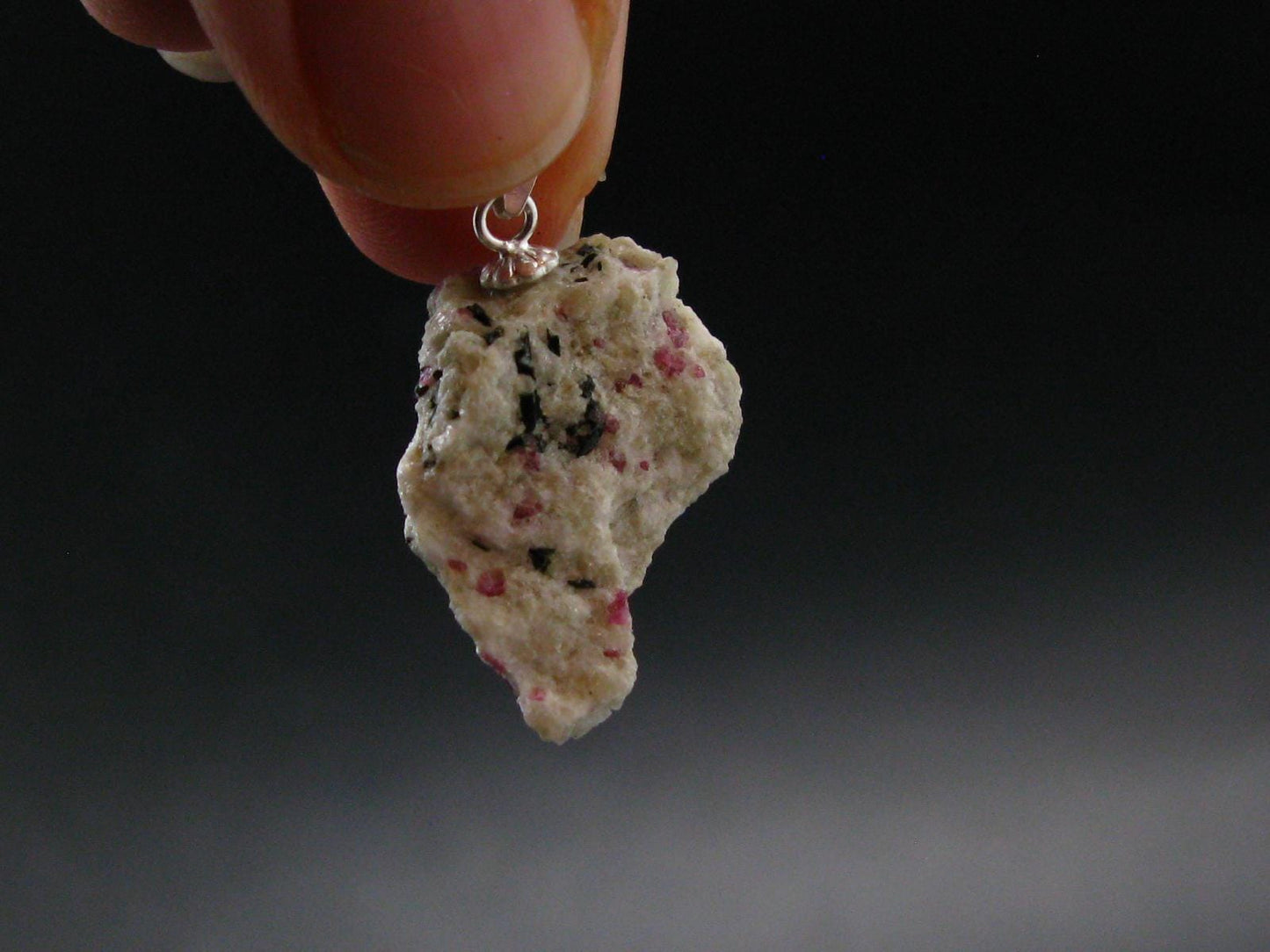 Rare Kakortokite Silver Pendant From Greenland - 2.96 Grams - 1.1"