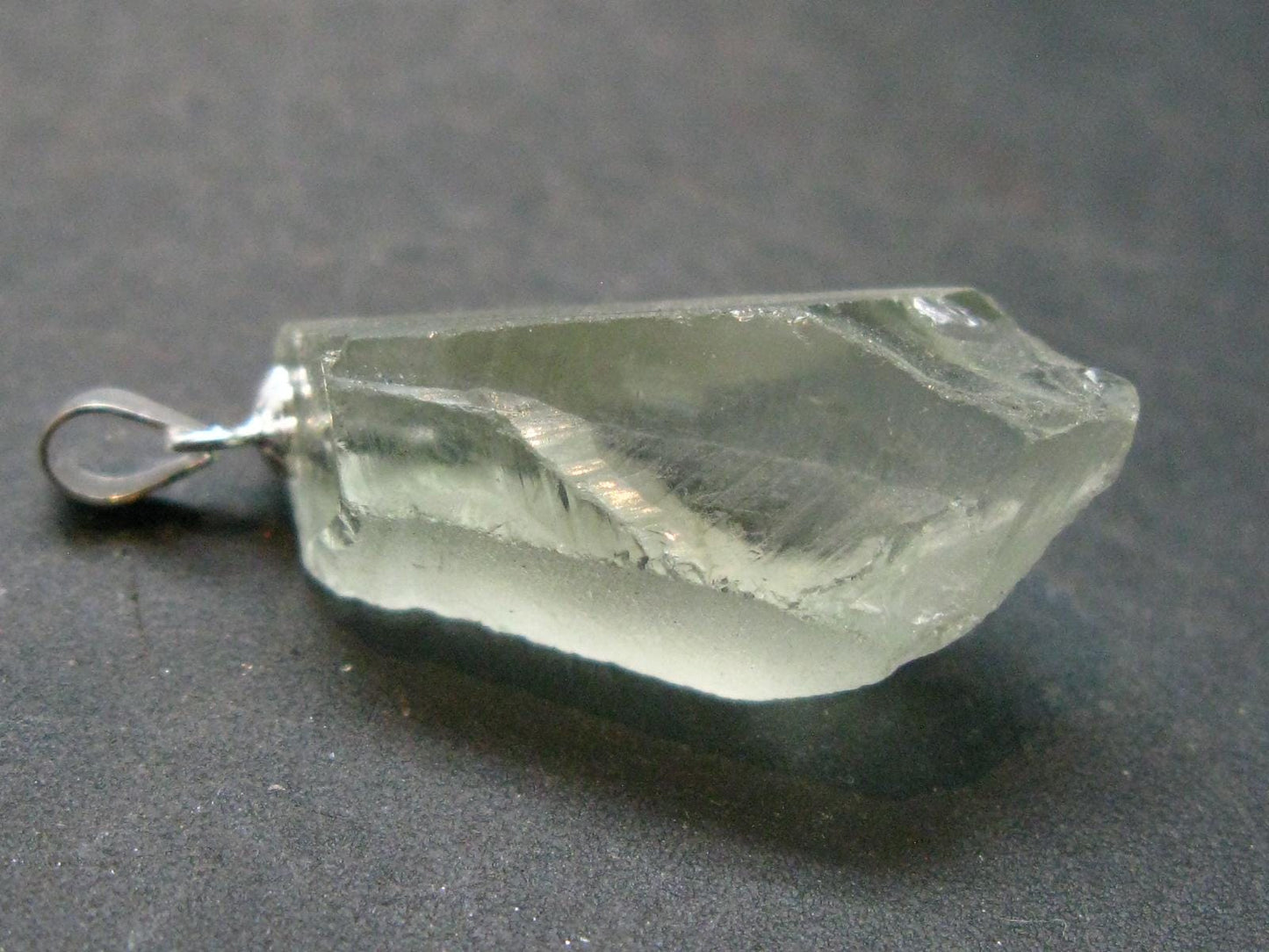 Nice Prasiolite Green Amethyst Sterling Silver Pendant - 1.4" - 25.45 Carats
