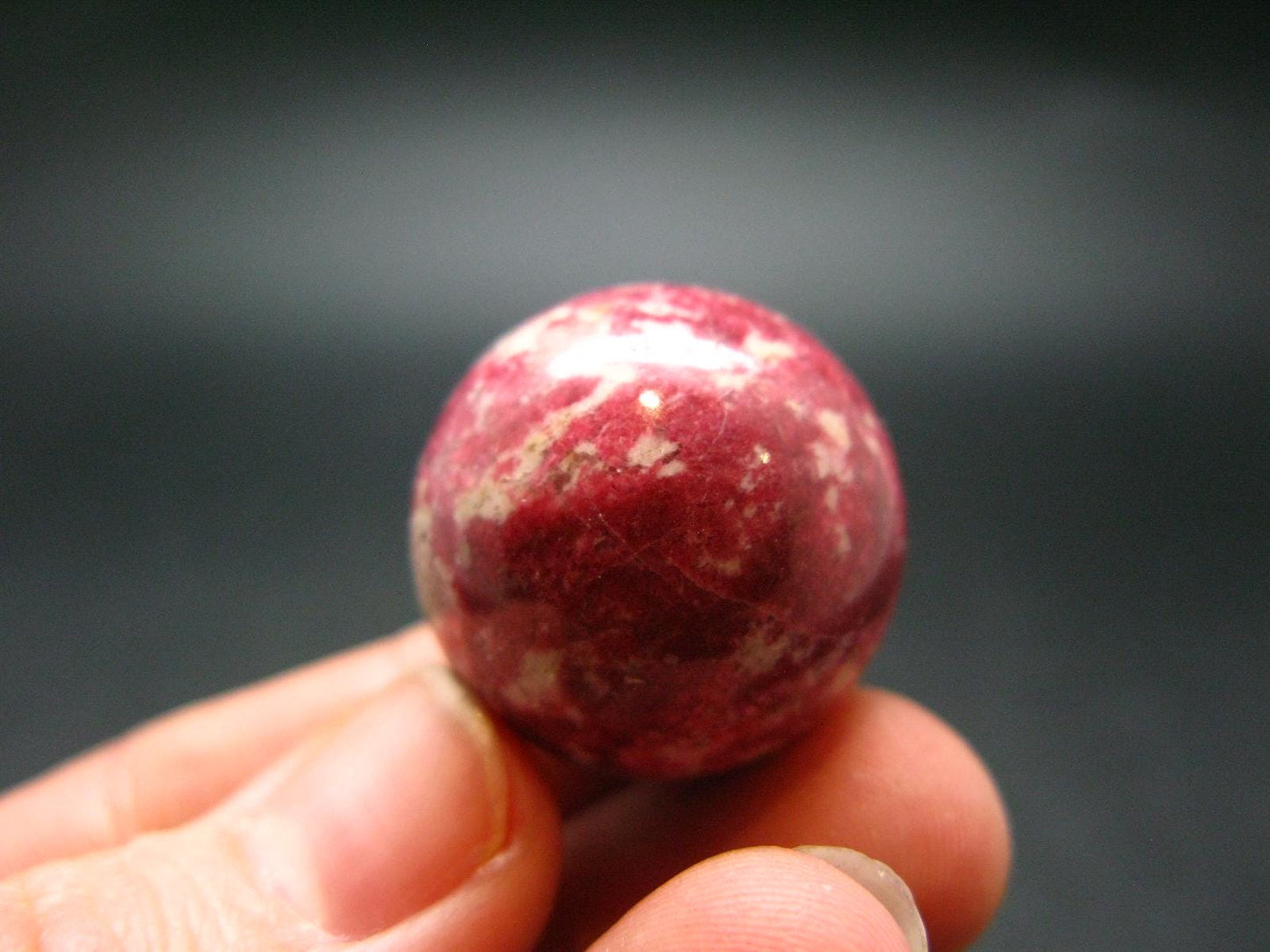 Rare Red Thulite Sphere Ball From Norway - 0.9" - 23.15 Grams