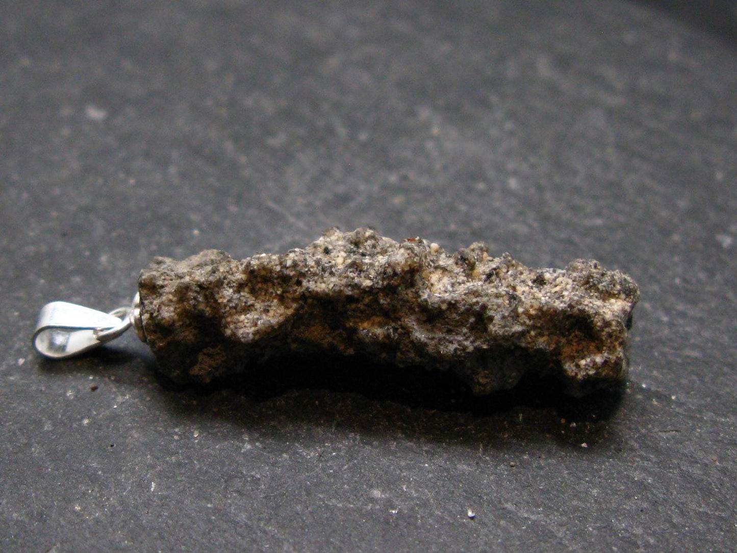 Fulgurite Lightning Rock Silver Pendant From USA - 1.5" - 1.45 Grams