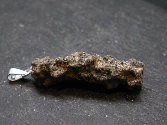 Fulgurite Lightning Rock Silver Pendant From USA - 1.5" - 1.45 Grams