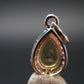 Yellow Citrine Gem Facetted Sterling Silver Pendant From Brazil With CZ - 0.7" - 1.10 Grams
