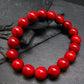 Red Coral Genuine Bracelet ~ 7 Inches ~ 11mm Round Beads