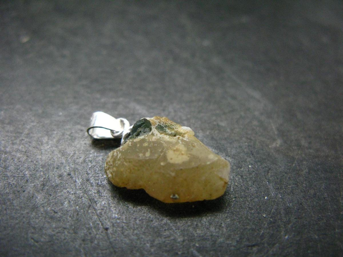 Gem Beryllonite Crystal Silver Pendant from Brazil - 0.9" - 6.15 Carats