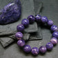 Charoite Genuine Bracelet ~ 7 Inches ~ 12mm Round Beads