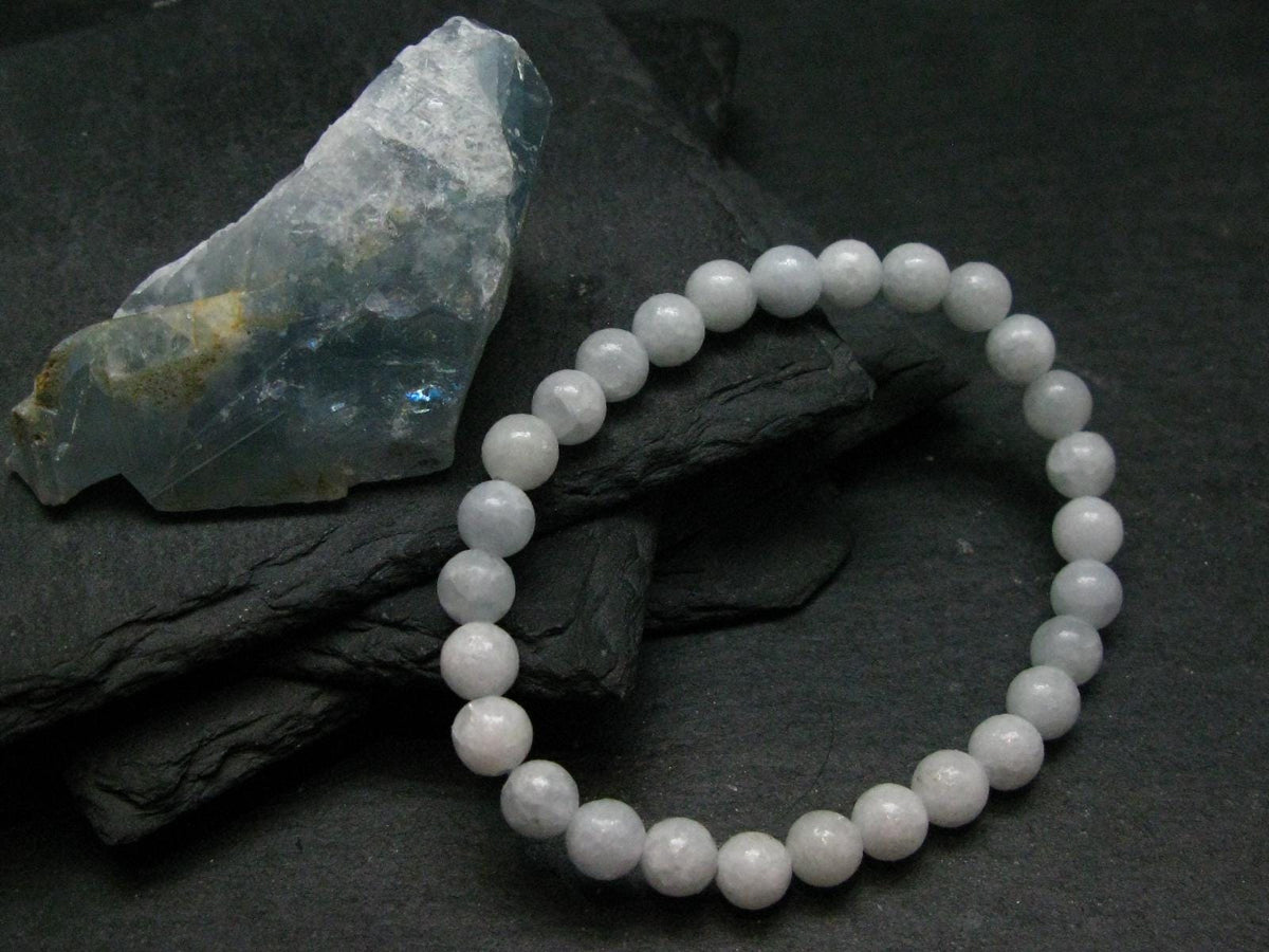 Genuine Celestite Celestine Bracelet ~ 7 Inches ~ 6mm Round Beads