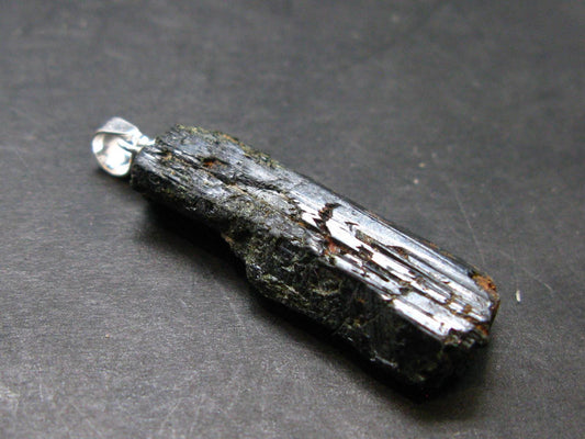 Aegirine Crystal Silver Pendant From Malawi - 1.4" - 3.25 Grams