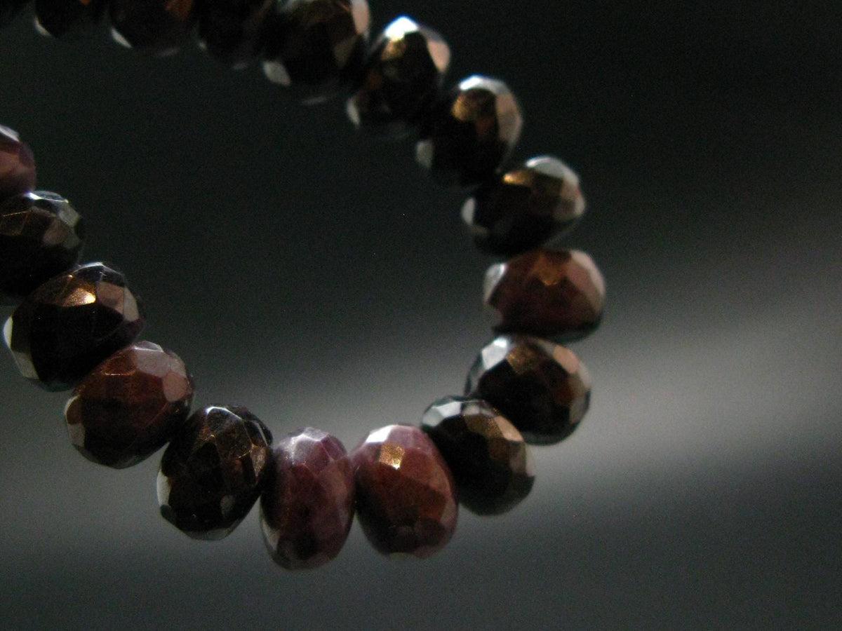Purple Sugilite Rondelle Faceted Beads Necklace From South Africa - 18" - 52.91 Grams