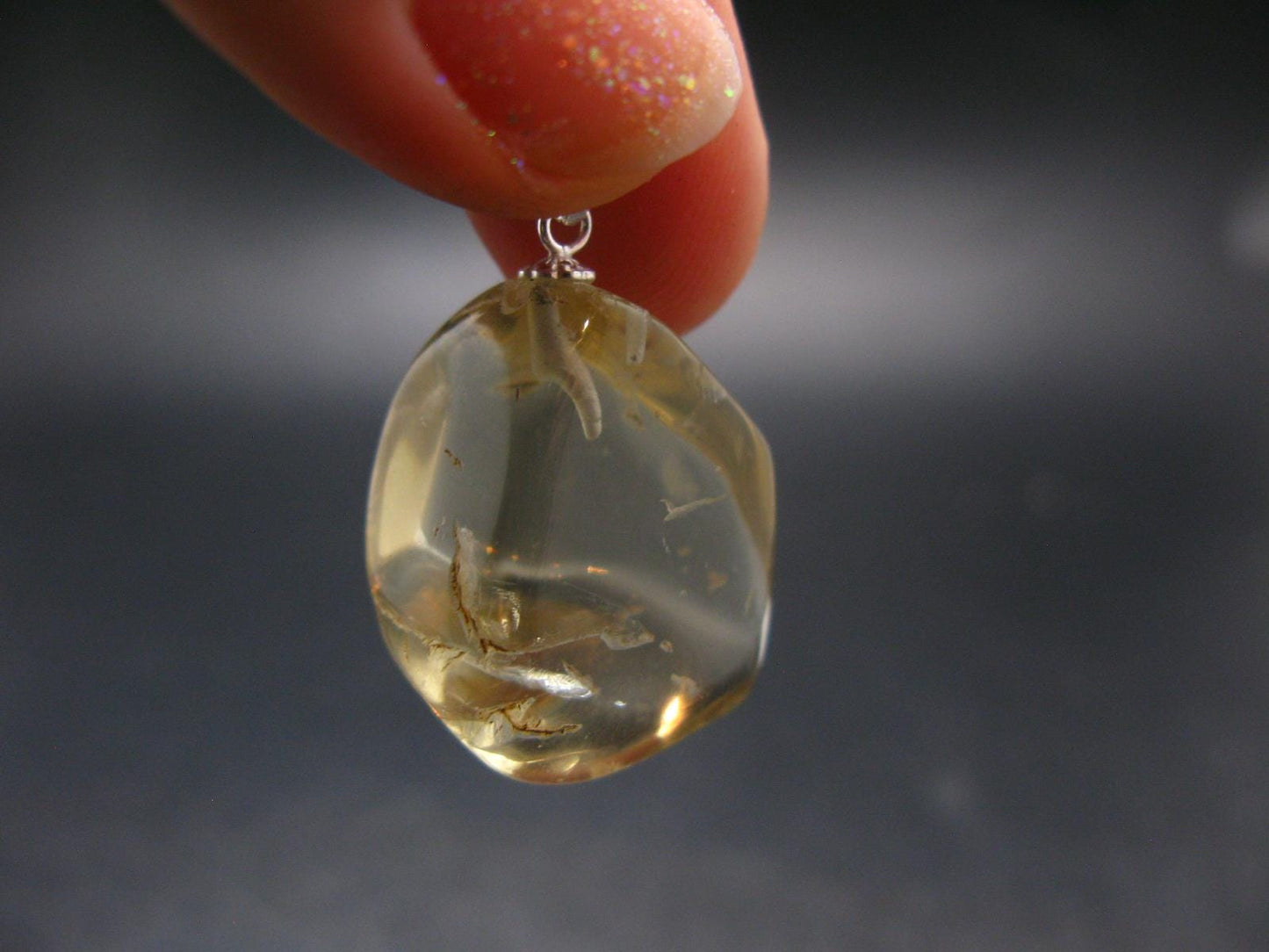Bytownite Golden Labradorite Silver Pendant From Mexico - 1.2"