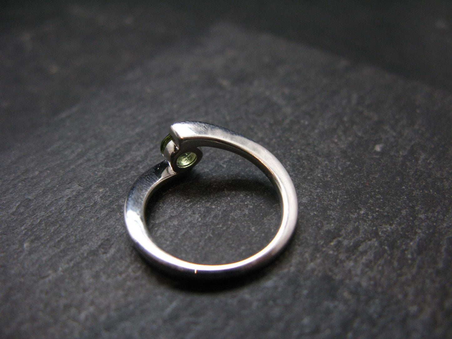 Moldavite Sterling Silver Ring From Czech Republic - Size 9 - 2.47 Grams