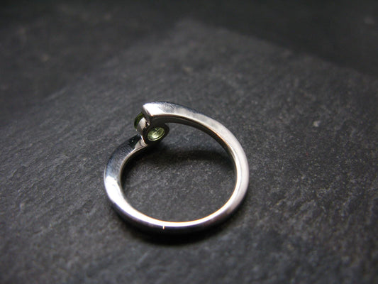 Moldavite Sterling Silver Ring From Czech Republic - Size 9 - 2.47 Grams