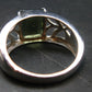 Moldavite Tektite Silver Ring from Czech Republic - Size 11.75 - 7.09 Grams