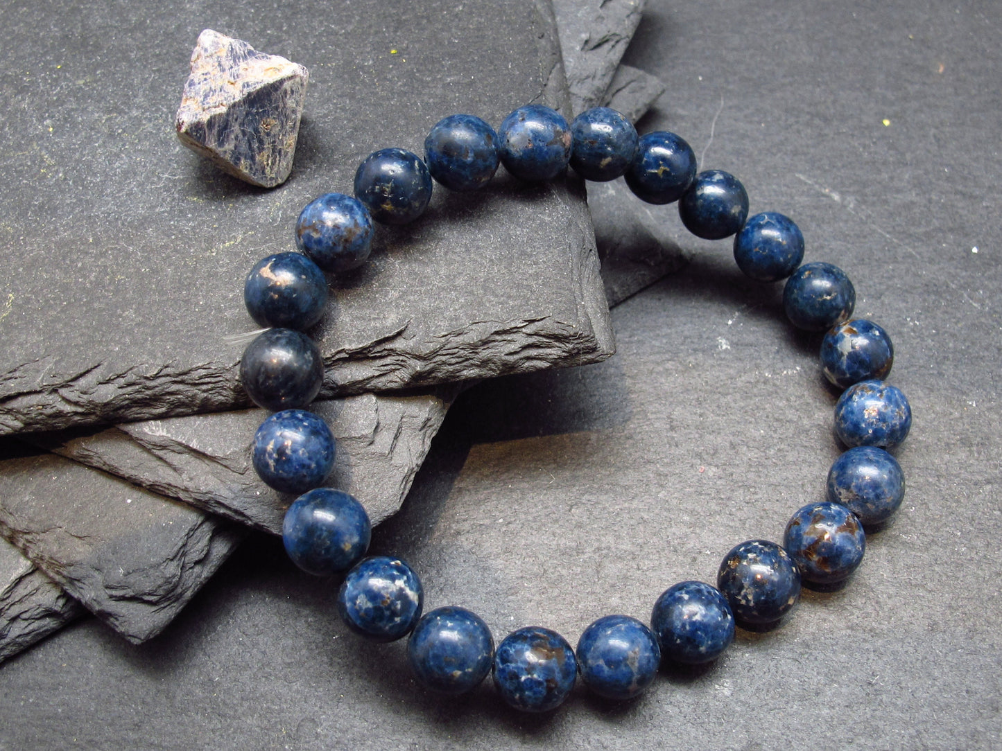 Blue Cobalt Spinel Genuine Bracelet ~ 7 Inches ~ 8mm Round Beads