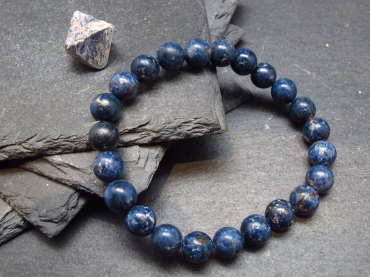 Blue Cobalt Spinel Genuine Bracelet ~ 7 Inches ~ 8mm Round Beads