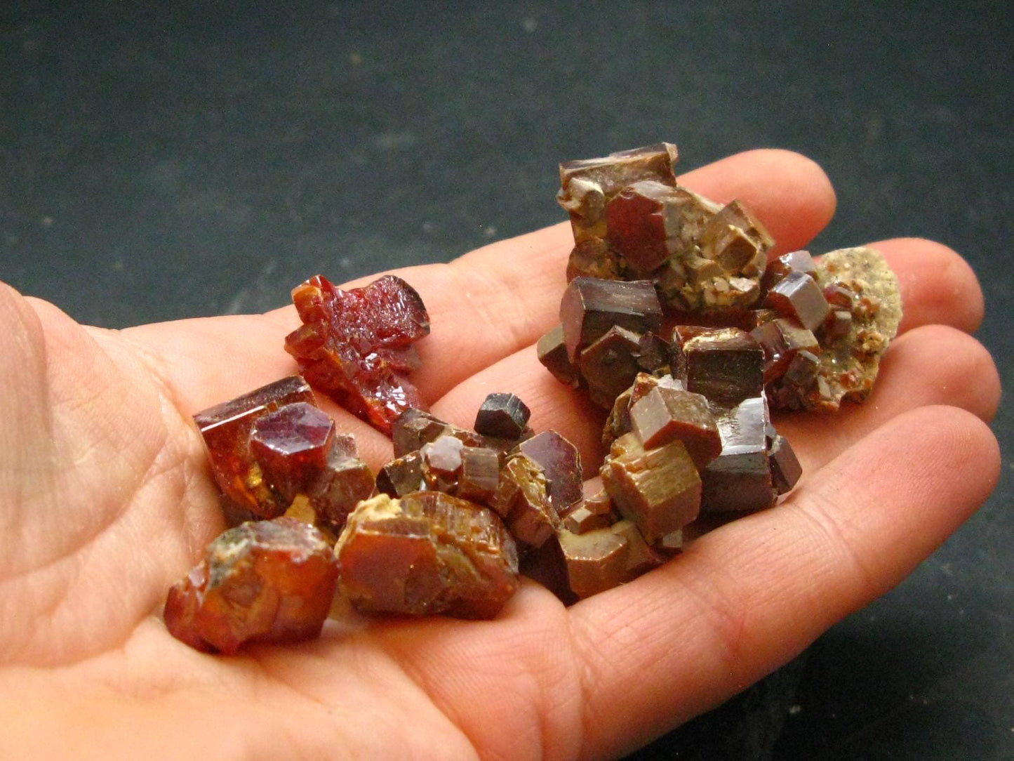 Lot of 10 Dark Red Vanadinite Cluster From Morocco - 77.51 Grams