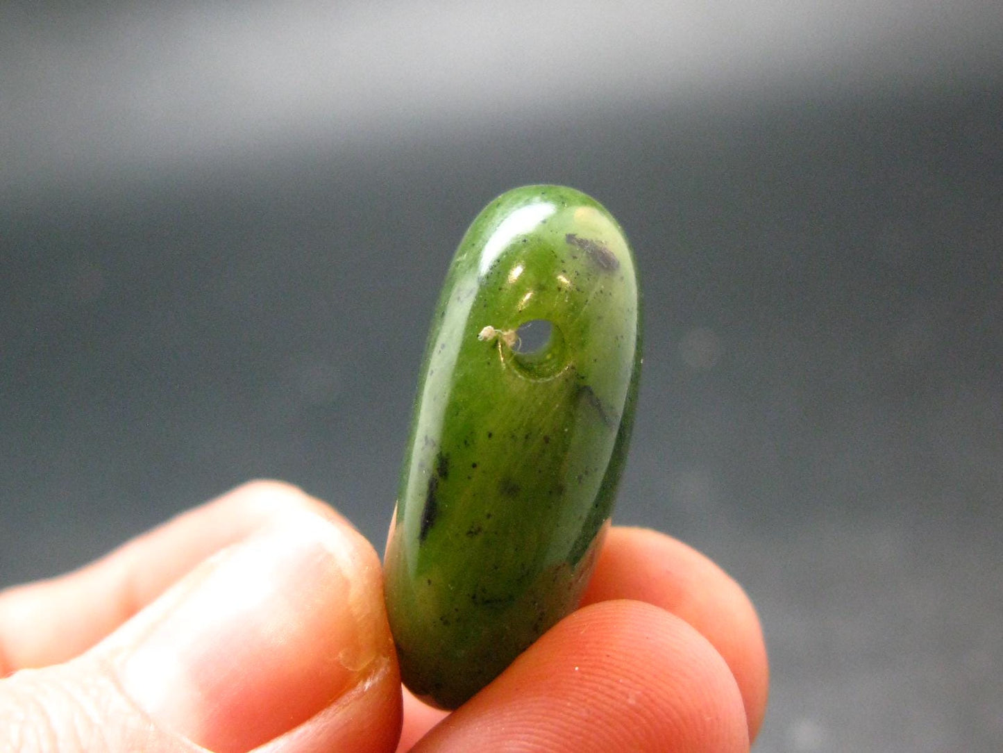 Nephrite Jade 1.1" Pendant From Canada (Metal Free) - 9.50 Grams