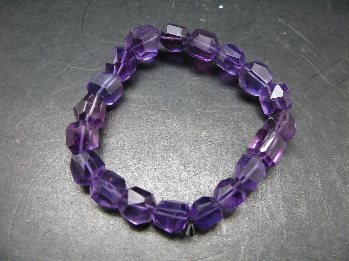 AAA Grade Amethyst Gem Genuine Bracelet ~ 7 Inches ~ 12mm Facetted Beads